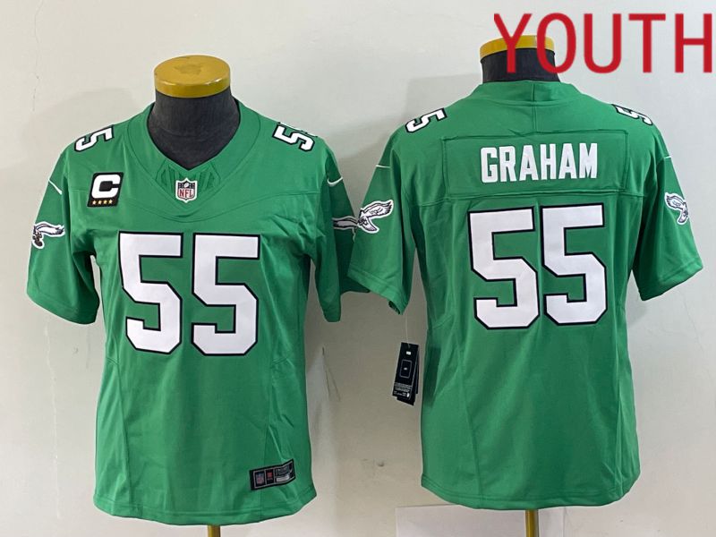Youth Philadelphia Eagles 55 Graham Green 2023 Nike Vapor Limited NFL Jerseys
